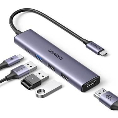 Imagem de UGREEN Revodok 105 USB C Hub 5 em 1 adaptador multiporta 4K HDMI, fornecimento de energia de 100 W, 3 portas de dados USB-A, dongle USB C para MacBook Pro/Air, iPad Pro, iMac, iPhone 15 Pro/P