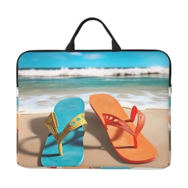 Imagem de Capa para laptop, praia, chinelos, bolsa para laptop, capa protetora para notebook de 14 polegadas