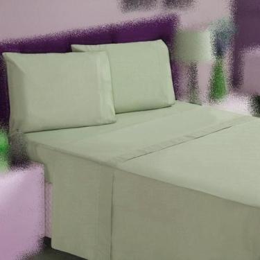 Imagem de Jogo Cama Casal 3P Lençol Sem Elástico + Fronha 100% Algodão - Ametist