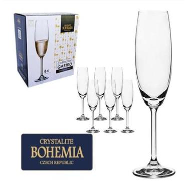 Imagem de Jogo 6 Taças Champagne Cristal Titanium Gastro 220ml Bohemia