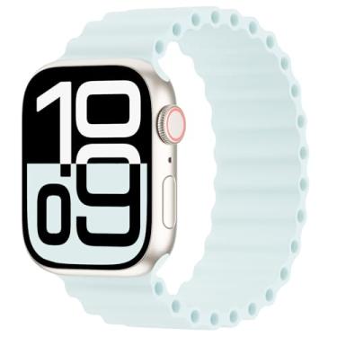 Imagem de Arctime Pulseira de silicone Ocean Solo compatível com Apple Watch Ultra/2 Series SE 10 9, 8, 7, 6, 5, 4, 3, 2 e 1 de 38 mm, 40 mm, 41 mm, 44 mm, 45 mm, 46 mm, 4, 3, 2 e 1