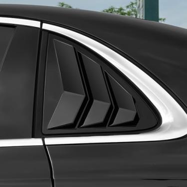 Imagem de MbenRundy Moldura decorativa para janela traseira de carro com persiana triangular para Mercedes Benz S Class W223 2021-2024 S450L S500 S580 S63 AMG S560 Acessórios externos