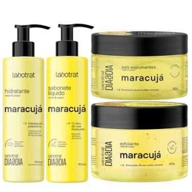 Imagem de Kit Banho Premium Labotrat Maracuja Completo 4 Produtos C/ Sais Cheiro De Fruta Corpo E Rosto