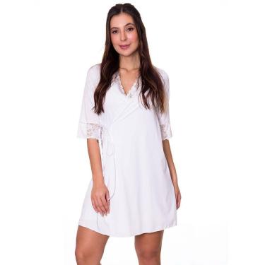 Imagem de Robe Microfibra e Renda Hobby Roupão Confortável Dia a Dia Estilo Sedutor - VF45