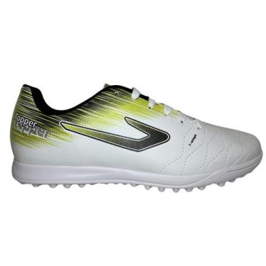 Imagem de Chuteira topper society flame, Branco pto verde, 40