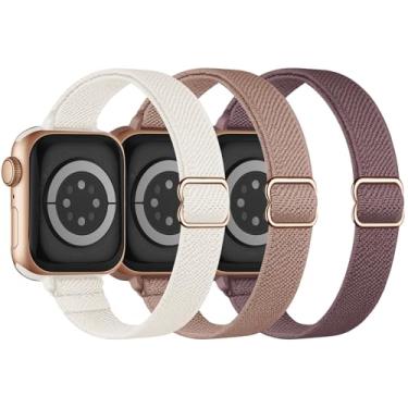 Imagem de Pulseira fina elástica compatível com Apple Watch séries 10, 9, 8, 7, 6, 5, 4, 3, Ultra, SE 2 1 de 40 mm, 41 mm, 42 mm, 38 mm, 44 mm, 45 mm, 46 mm, 49 mm, Ultra, SE 2 1