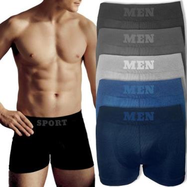 Imagem de Kit 5 Cuecas Masculina Boxer Respirável Box Cores Sortidas - Viére, G/