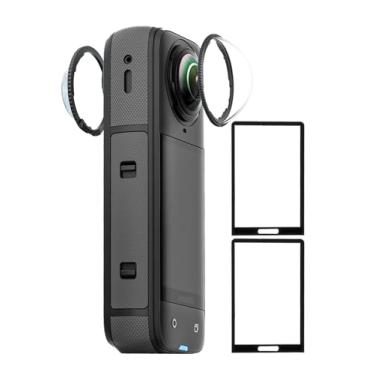 Imagem de iDaPro Protetor de lente premium para lentes Insta360 X5 [2 peças], protetor de lente de vidro temperado para rigidez Insta 360 X5,9H, anti-arranhões, alta definição