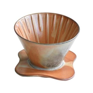 Imagem de Fenteer Cafeteira de cerâmica com cone para servir café, design de funil individual, filtro manual portátil para viagem, em casa, Pequeno