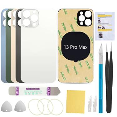 Imagem de UooFide Substituição da capa de vidro traseira traseira compatível com iPhone 13 Pro Max 6,7 polegadas todas as operadoras (prata)