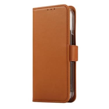 Imagem de LTLMYDAM Capa carteira para Google Pixel 10 Pro Fold, capa de couro com fecho magnético para telefone comercial porta-cartões, capa de proteção contra quedas, laranja, 10 dobras profissionais