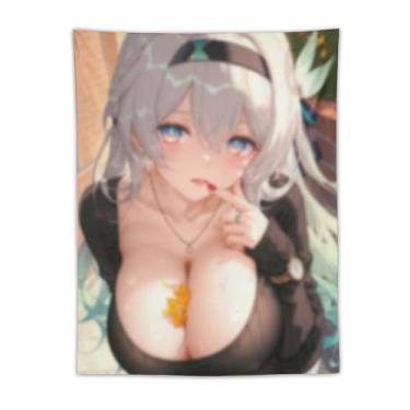 Imagem de LIEGBMEU Tapeçaria sexy sexy de anime menina 76.2 cm x 101.6 cm interior exterior parede colcha arte decoração de tapeçaria caprichosa, AE17