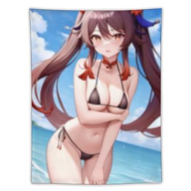Imagem de LIEGBMEU Sexy Bikini Hot Anime Girl Tapeçaria 152.4 cm x 203.2 cm Interior Exterior Wall Quilt Art Decoração de Tapeçaria Caprichosa, AC015