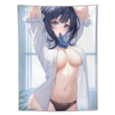 Imagem de LIEGBMEU Sexy Bikini Hot Anime Girl Tapeçaria 152.4 cm x 203.2 cm Interior Exterior Wall Quilt Art Decoração de Tapeçaria Caprichosa, AF239