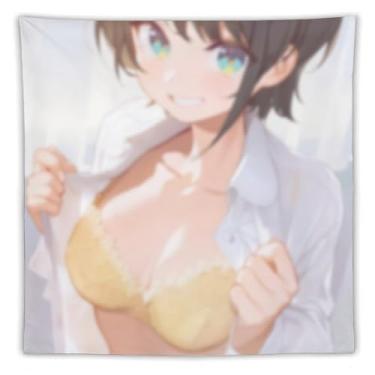 Imagem de LIEGBMEU Tapeçaria de biquíni sexy anime menina 152.4 cm x 152.4 cm interior exterior parede colcha arte decoração de tapeçaria caprichosa, AF357