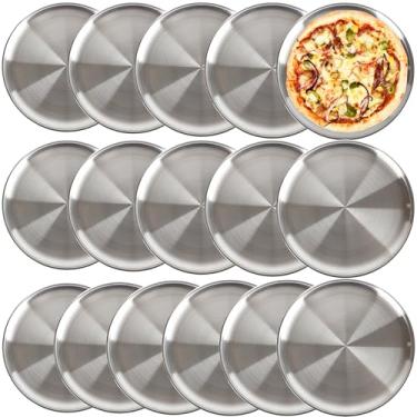 Imagem de 16 formas de pizza de aço inoxidável, 30,5 cm, reutilizáveis, redondas, forno, bandejas de pizza para assar, restaurante, casa, cozinha, saudável, sem ferrugem, lava-louças, fácil de limpar