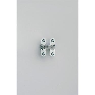 Imagem de SOSS Dobradiça invisível de zinco 203 com furos para aplicações em madeira ou metal, montagem de encaixe, acabamento exterior de níquel brilhante (pacote com 2)