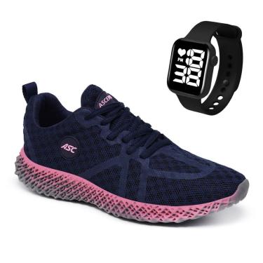 Imagem de Combo Tênis Feminino Com Relógio Quadrado – Conforto e Estilo para Caminhada, Treino e Uso Diário-Feminino