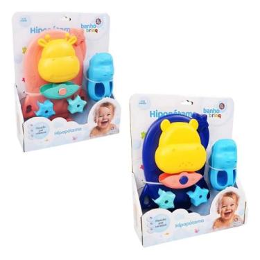 Imagem de Brinquedo Interativo Hipopótamo Colorido De Banho Polibrinq