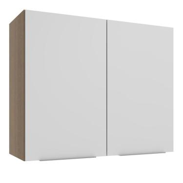Imagem de Armário Aéreo Madesa Stella 80 cm 2 Portas - Rustic/Branco