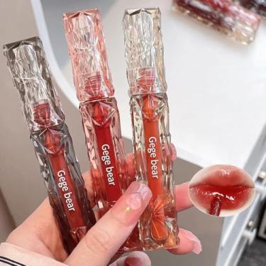 Imagem de Pakivs Conjunto de 3 peças de brilho labial hidratante, batom líquido hidratante, acabamento espelhado brilhante, impermeável de longa duração, esmalte labial de água natural transparente altamente