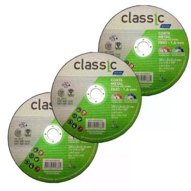 Imagem de Kit 3 Discos de corte para Aço e Aço Inox 4 1/2" 115 x 1 x x22,23mm AR