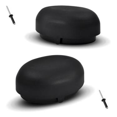 Imagem de Ponteira Tampa Estribo Oval Oblongo Preto Abs Com Arrebite - Texas 4X4