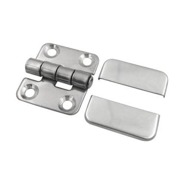 Imagem de Dobradiça em Aço Inox 4 Furos Com Capa 39 x 39 mm - Barco Novo
