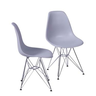 Imagem de Kit 2 Cadeiras DKR Base Cromada (Cinza)