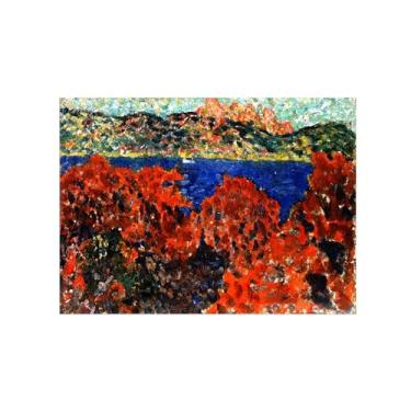 Imagem de Impressão em tela de paisagem, pintura famosa, imagem de arte de parede - Rochas vermelhas 2 pôsteres para sala de estar decoração de banheiro 50 x 70 cm 20 x 27 pol sem moldura