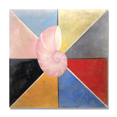 Imagem de Pôster Hilma Af Klint (O Cisne, nº 20), reproduções de pinturas famosas, imagem de arte abstrata para sala de estar quarto decoração de casa. Tela 40 x 40 cm-15,7 x 15,7 pol