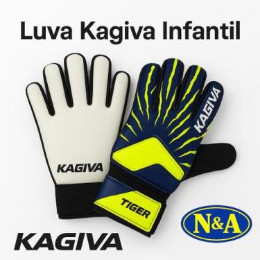 Imagem de Luva De Goleiro Infantil Kagiva Tiger Oficial Original, Preto, Amarelo