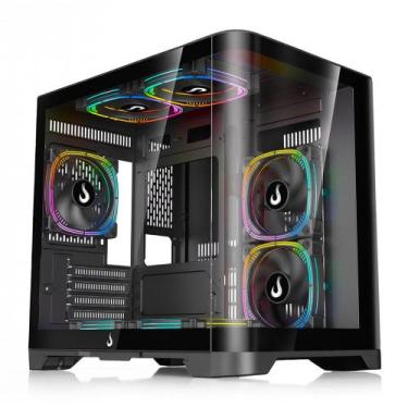 Imagem de Gabinete Gamer Rise Mode Galaxy Curved Mini Tower Vidro Temperado USB 
