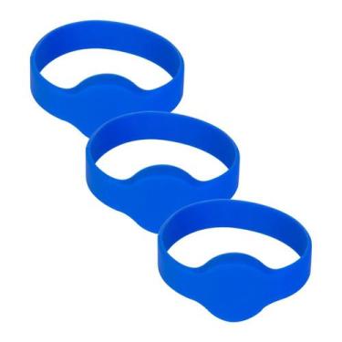 Imagem de Kit 3x pulseira p/ controle de acesso rfid 125khz azul garen