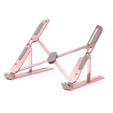 Imagem de Generic Suporte para laptop de mesa, portátil, suporte para notebook, liga de alumínio, universal para laptop com ventilação e resfriamento, Rosa