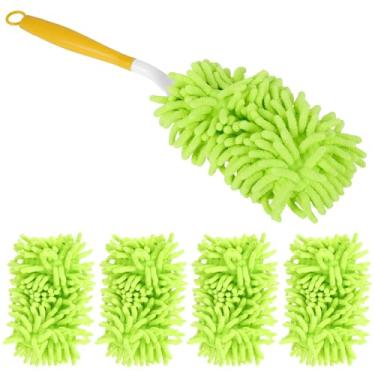 Imagem de Recargas de espanador de chenille para ventilador de janela de móveis, espanadores compatíveis com alça de espanador, uso seco e molhado, espanadores à mão, resistentes a rasgos, laváveis na máquina