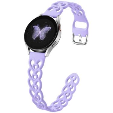 Imagem de DaQin Pulseiras de silicone de substituição para Samsung Galaxy Watch 7 6 5 4 mm e 44 mm/Watch 6/4 Classic de 43 mm, 47 mm, 42 mm e 46 mm/5 Pro, 20 mm