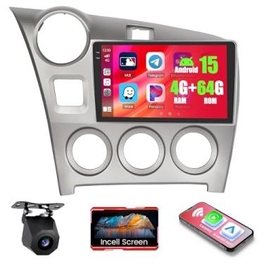 Imagem de Rádio veicular Android 15 de 4 + 64 GB para Toyota Corolla Matrix (LHD) 2009-2014 sem fio Carplay Android Auto, tela sensível ao toque Realdio de 9 polegadas na célula estéreo para matrix com WiFi