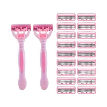 Imagem de Navalha Manual De Segurança Feminina Com 1 Cabo E 12 Lâminas Substituí