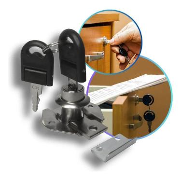 Imagem de Fechadura 22Mm Tambor Cromado Gaveta Armário Chaves Batente