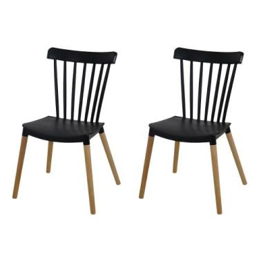 Imagem de Kit 2 Cadeiras Modernas Para Mesa De Jantar Cozinha Windsor Ellen Base