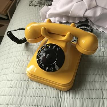 Imagem de Telefone De Mesa Antigo Retro Disco (decorativo) (Amarelo)