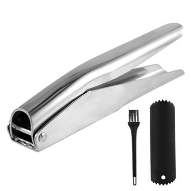 Imagem de Espremedor de alho, ferramenta de trituração de alho, picador de alho, picador de alho, espremedor de alho de aço inoxidável, slot de grande capacidade, espremedor de alho livre de ferrugem para