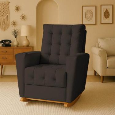 Imagem de Poltrona Duna Amamentação Balanço e Puff - B Home Decor, Marrom
