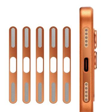 Imagem de Capa adesiva antipoeira para fone de ouvido para iPhone 17 Pro - 5 peças/laranja cósmico