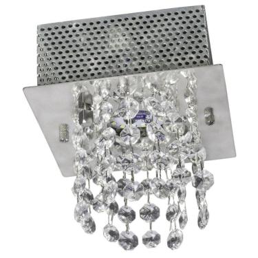 Imagem de Plafon 1 Luz 14x14cm Sem Lâmpada Iguaçu GP0801BPFV2 Bronzearte Transparente