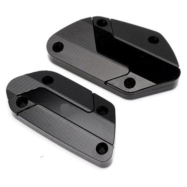 Imagem de BYYINGSUS Compatível com R 1200 GSA R1200GS R1250GS Adventure R1250 GS Tampas de reservatório de fluido de freio de embreagem dianteira de alumínio para motocicleta (preto)