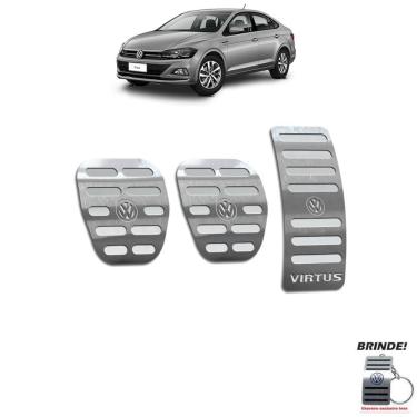 Imagem de Pedaleiras Virtus 2018 A 2020 Manual Prata Em Aço Inox