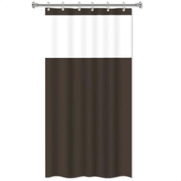 Imagem de Cortina Para Box Banheiro Com Visor Transparente Polietileno Impermeável 198x138cm Com Ganchos (Cortina Box Marrom)