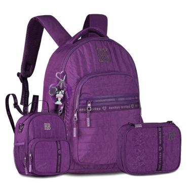 Imagem de Mochila Rebecca Bonbon Kit Escolar C Lancheira E Estojo Roxo